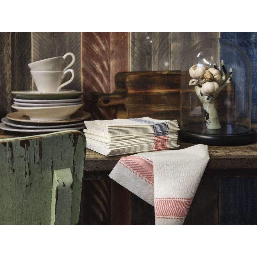 Serviette Kitchen Rouge - 40x40 cm - Pliage 1/4