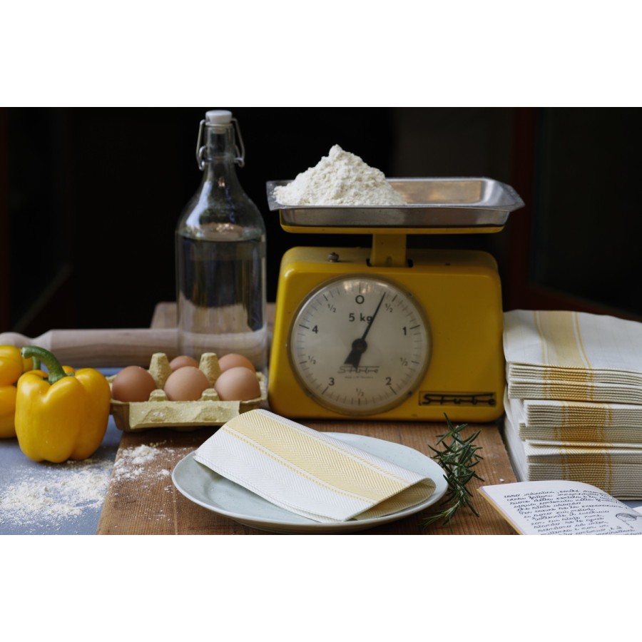 Serviette Kitchen Jaune - 40x40 cm - Pliage 1/4