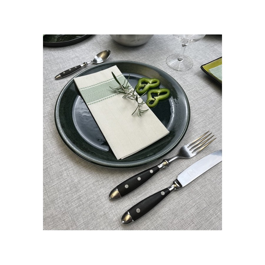 Serviette Kitchen Vert - 40x40 cm - Pliage 1/8