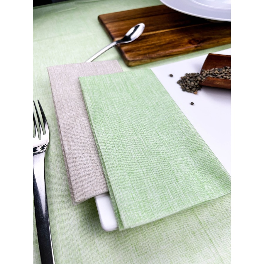 Serviette Easy Vert Kiwi - 30x40 cm - Pliage 1/6
