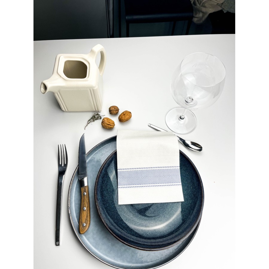 Serviette Kitchen Bleu - 30x40 cm - Pliage 1/4