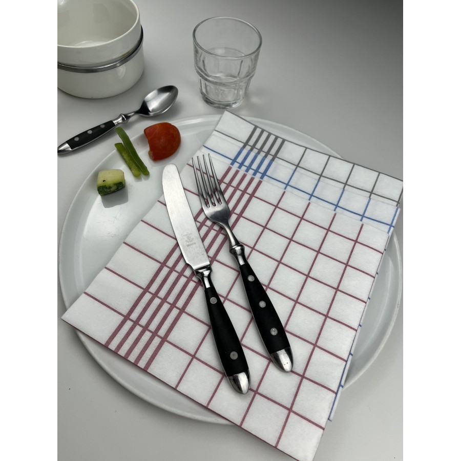 Serviette Bistrot Bordeaux - 40x40 cm - Pliage 1/4