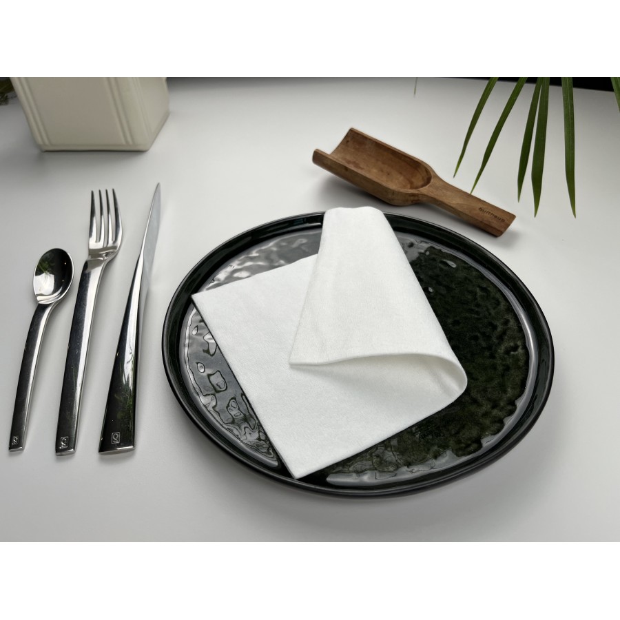 Serviette Bianco - 30x40 cm - Pliage 1/4