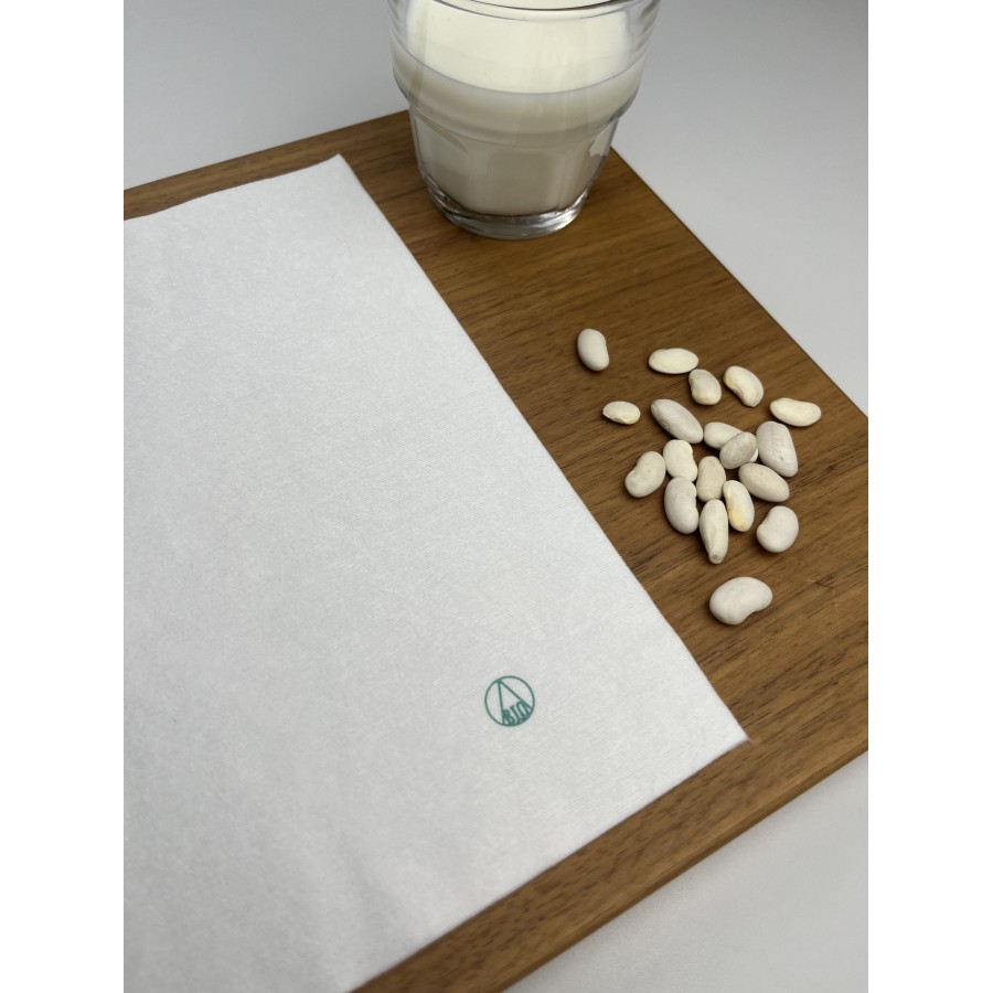 Serviette Bianco BIO - 40x40 cm - Pliage 1/4