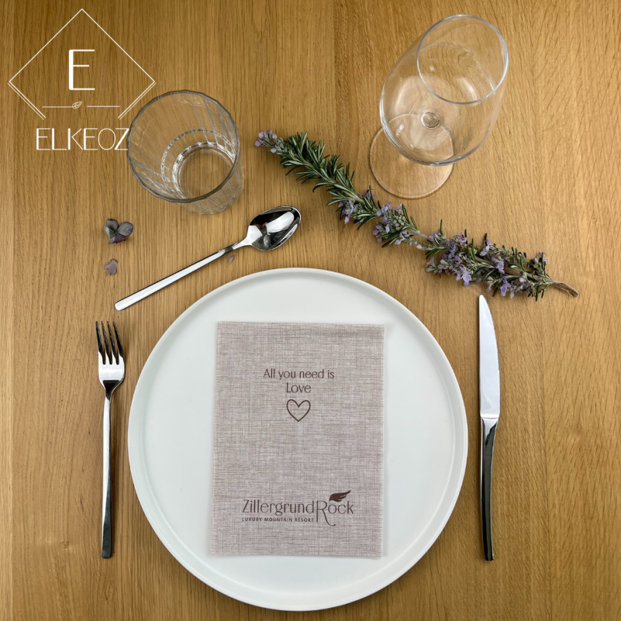 Serviette Easy Cacao - 30x40 cm - Pliage 1/4