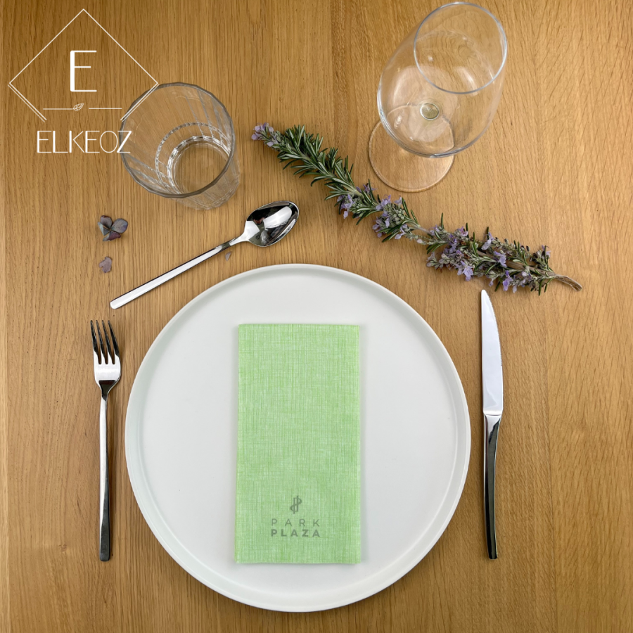 Serviette Easy Vert Kiwi - 40x40 cm - Pliage 1/8
