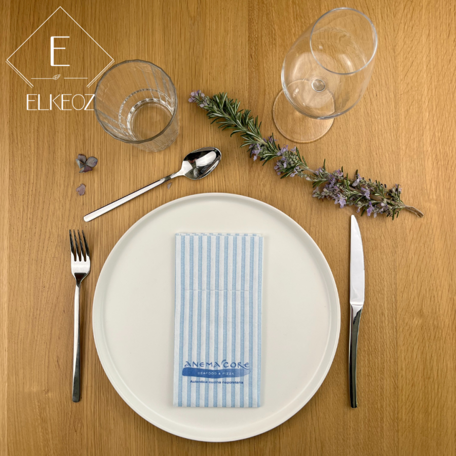 Serviette Capri Azur - 30x40 cm - Pliage 1/6