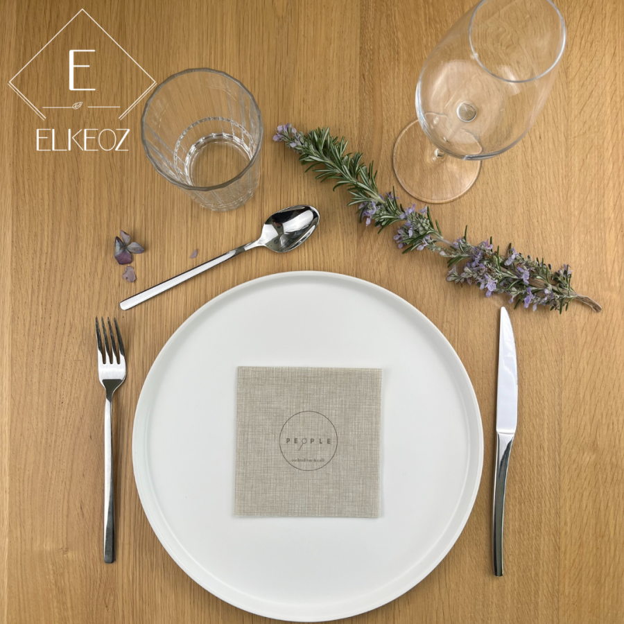 Serviette Easy Taupe - 25x25 cm - Pliage 1/4
