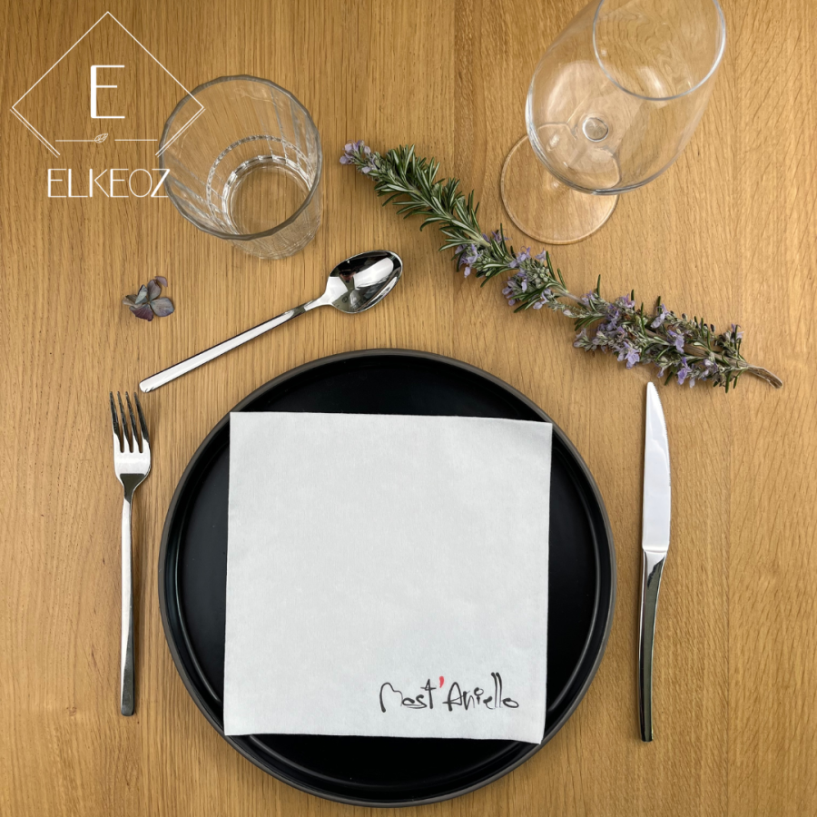 Serviette Bianco - 40x40 cm - Pliage 1/4