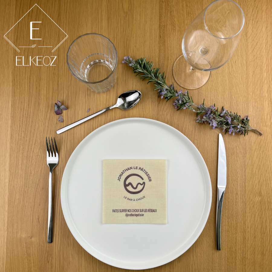 Serviette Easy Champagne - 25x25 cm - Pliage 1/4