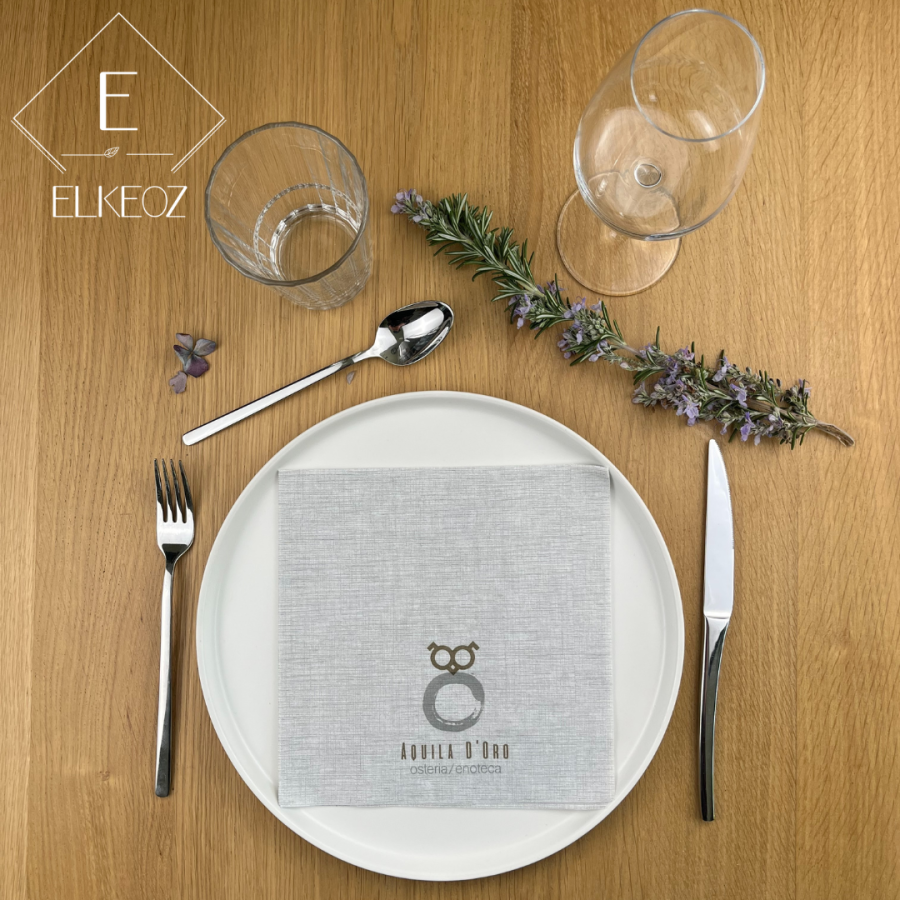 Serviette Easy Gris Clair - 40x40 cm - Pliage 1/4