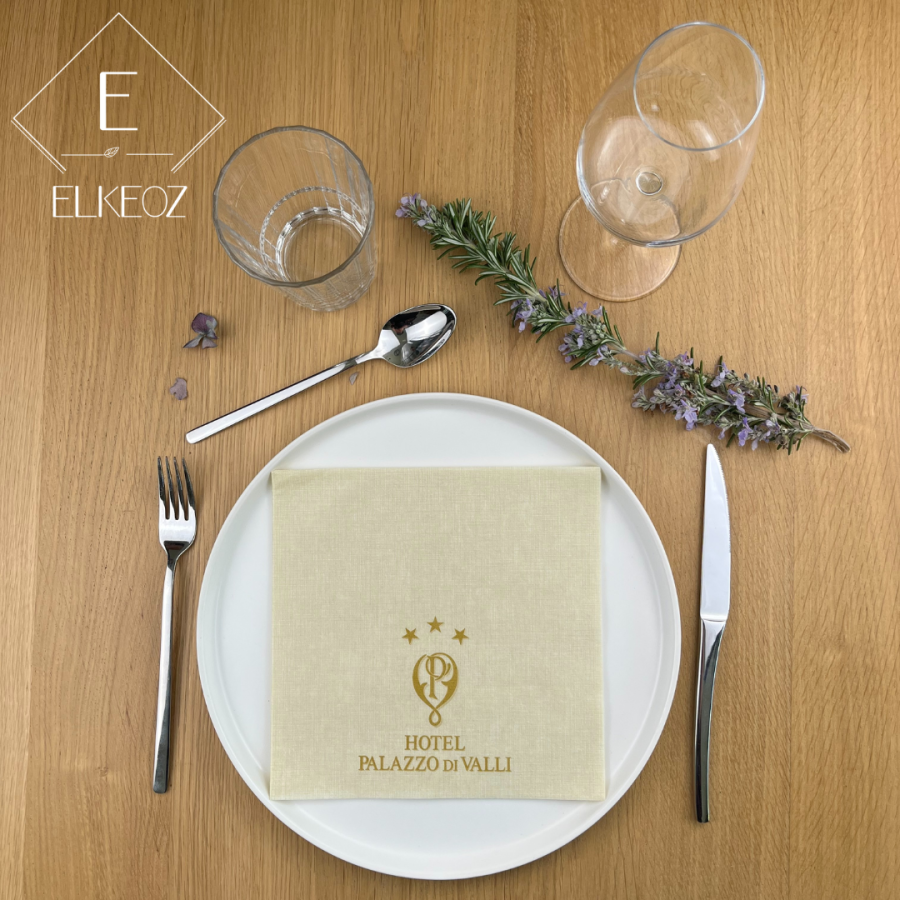 Serviette Easy Champagne - 40x40 cm - Pliage 1/4