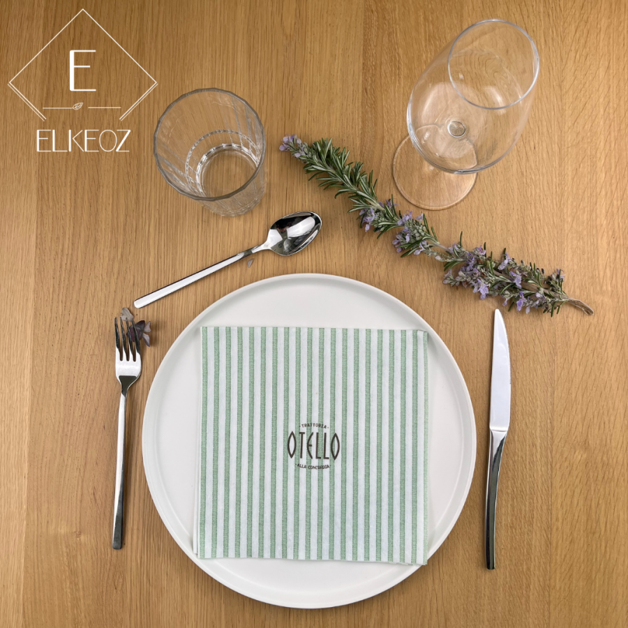 Serviette Capri Vert - 40x40 cm - Pliage 1/4