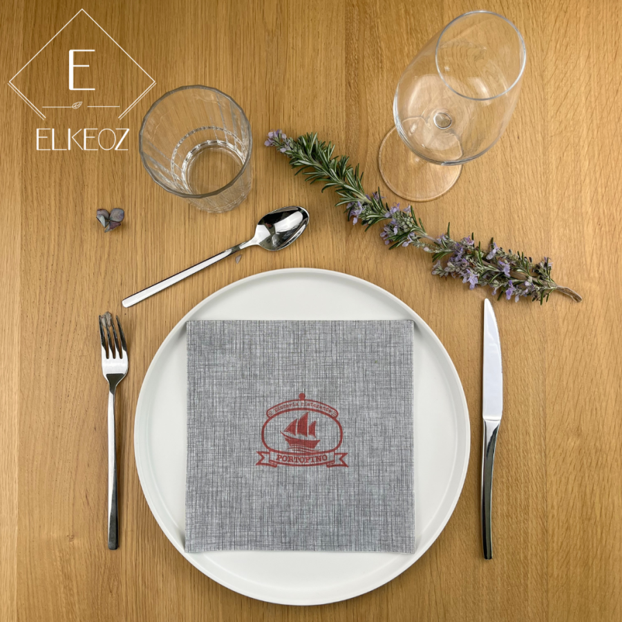 Serviette Easy Gris Fumé - 40x40 cm - Pliage 1/4