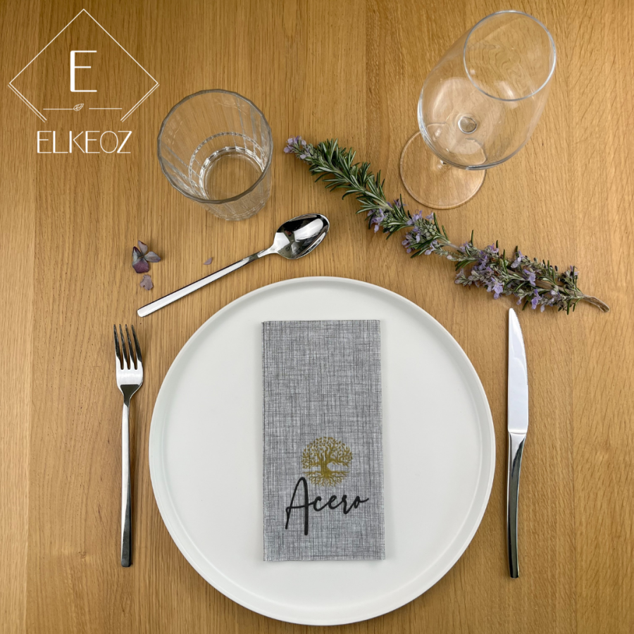 Serviette Easy Gris Fumé - 30x40 cm - Pliage 1/6
