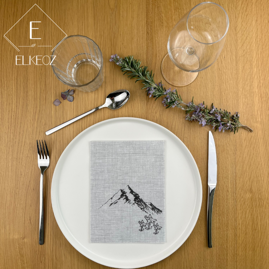 Serviette Easy Gris Clair - 30x40 cm - Pliage 1/4