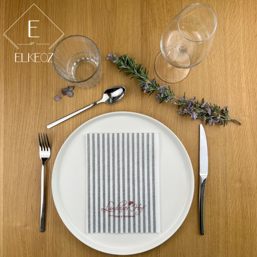 Serviette Capri Gris - 30x40 cm - Pliage 1/4
