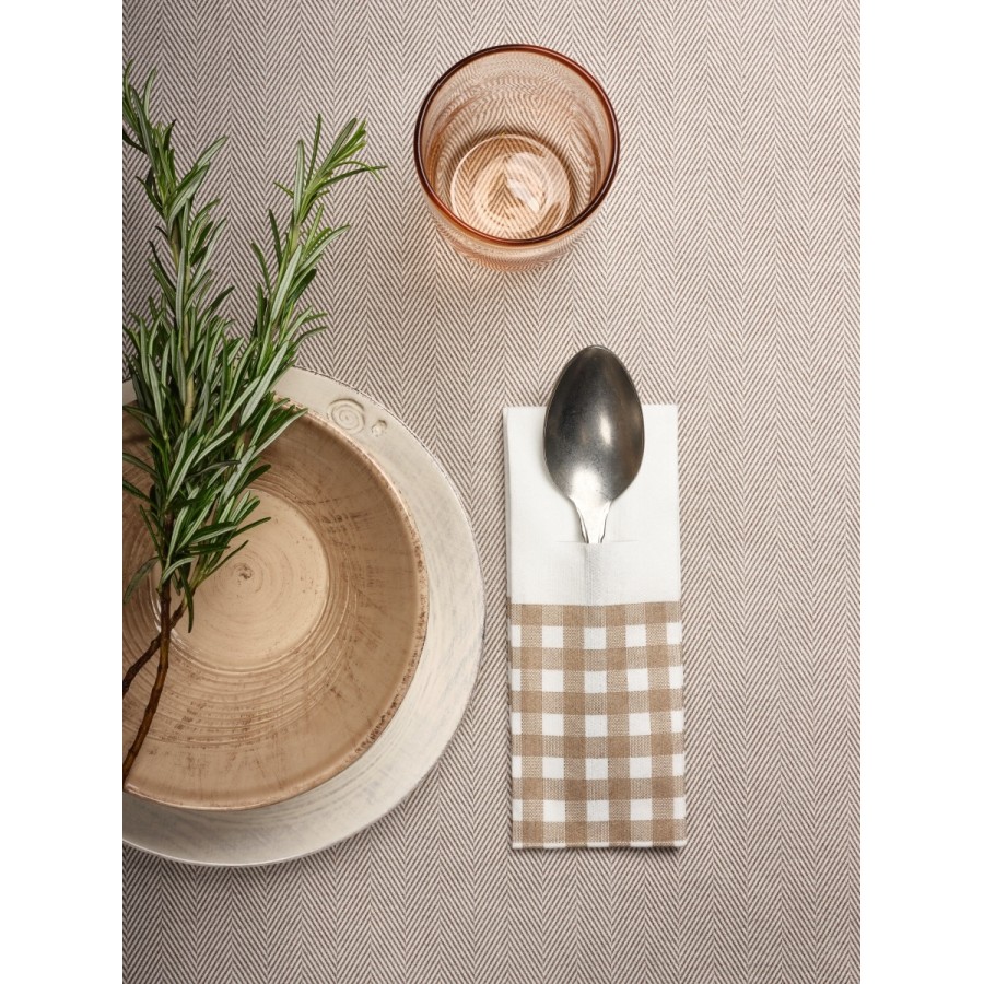 Serviette Trattoria Cacao - 30x40 cm - Pliage 1/8