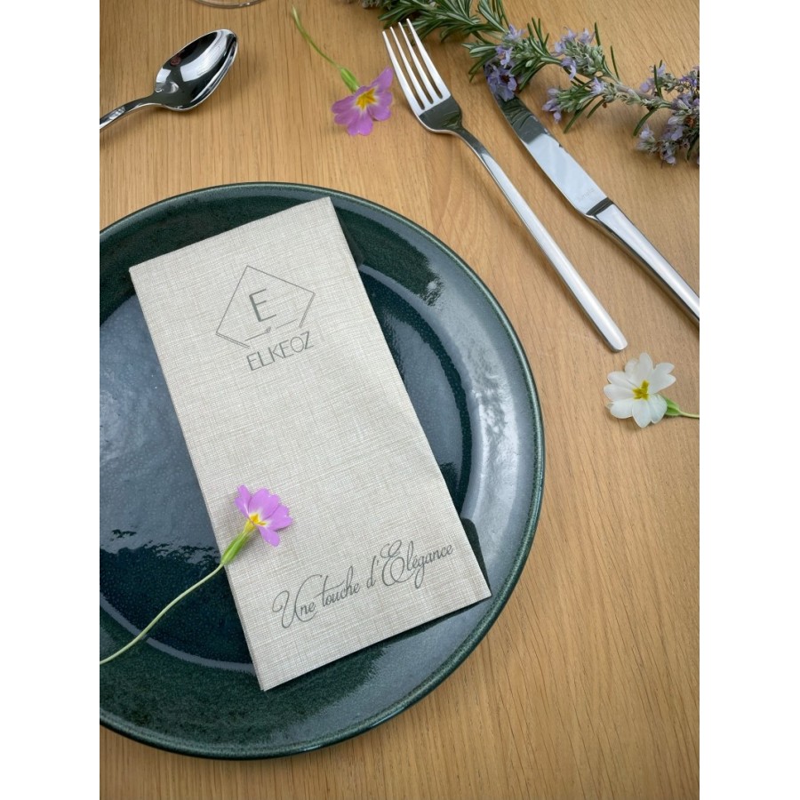 Serviette Easy Taupe - 40x40 cm - Pliage 1/8