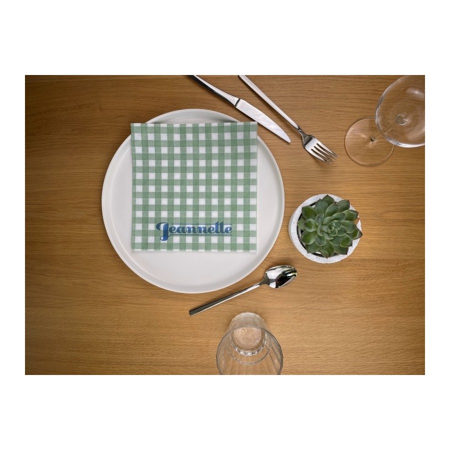 Serviette Roma Vert - 40x40 cm - Pliage 1/4