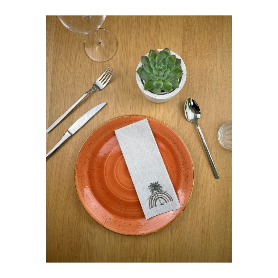 Serviette Easy Gris Clair - 30x40 cm - Pliage 1/8